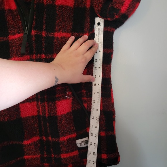 North Face Women's Campshire Sherpa Fleece Pullover Hoodie 1/4 Zip Plaid Small - Picture 7 of 16